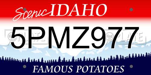 5PMZ977 Idaho License Plate