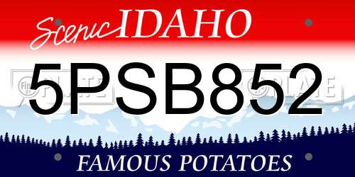 5PSB852 Idaho License Plate