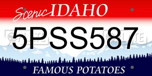 5PSS587 Idaho License Plate