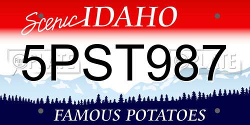 5PST987 Idaho License Plate