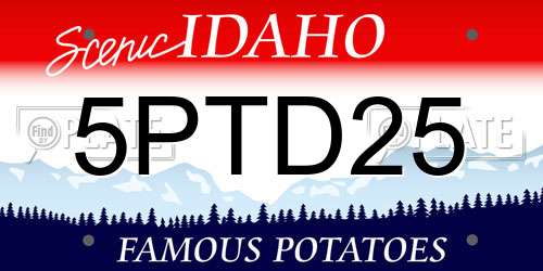 5PTD25 Idaho License Plate