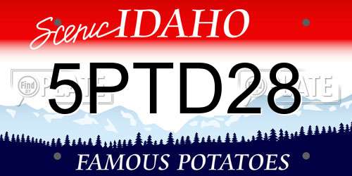 5PTD28 Idaho License Plate