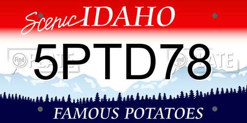 5PTD78 Idaho License Plate