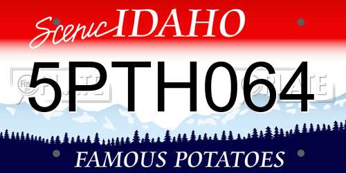 5PTH064 Idaho License Plate