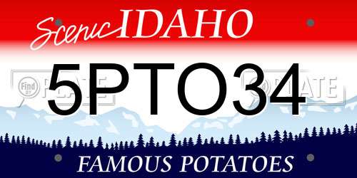 5PTO34 Idaho License Plate