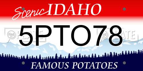 5PTO78 Idaho License Plate