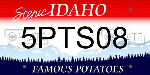 5PTS08 Idaho License Plate