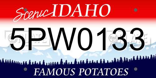 5PW0133 Idaho License Plate