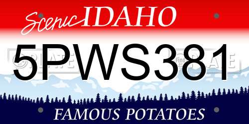 5PWS381 Idaho License Plate