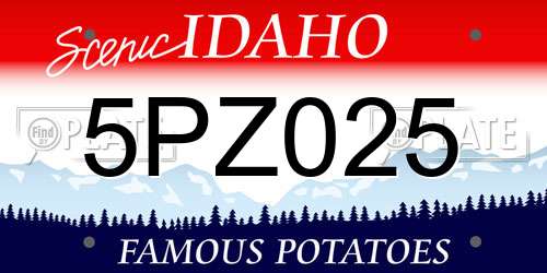 5PZ025 Idaho License Plate