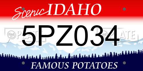 5PZ034 Idaho License Plate