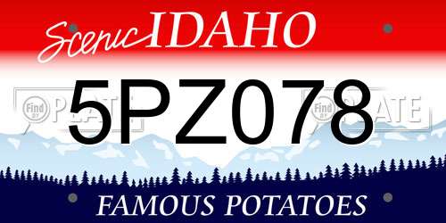5PZ078 Idaho License Plate