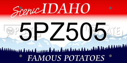 5PZ505 Idaho License Plate
