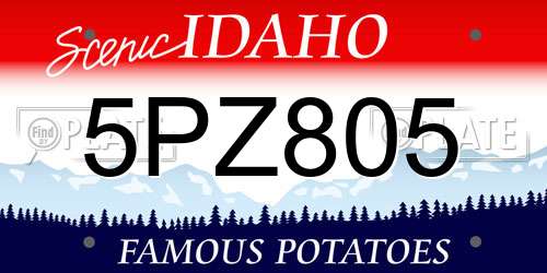 5PZ805 Idaho License Plate