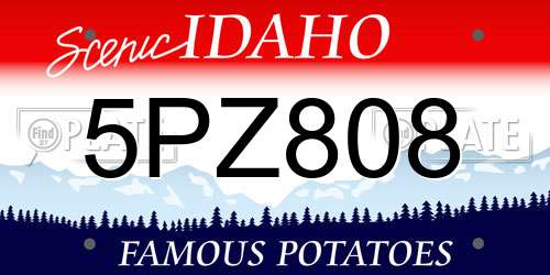 5PZ808 Idaho License Plate