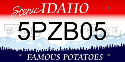 5PZB05 Idaho License Plate
