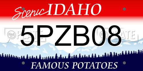 5PZB08 Idaho License Plate