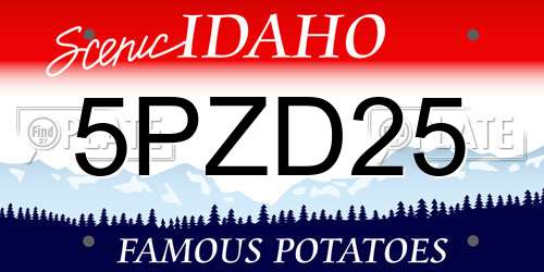 5PZD25 Idaho License Plate