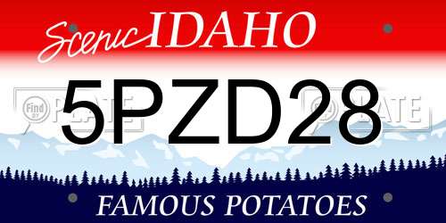 5PZD28 Idaho License Plate