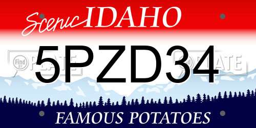 5PZD34 Idaho License Plate
