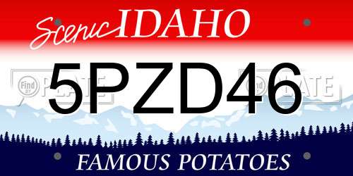 5PZD46 Idaho License Plate
