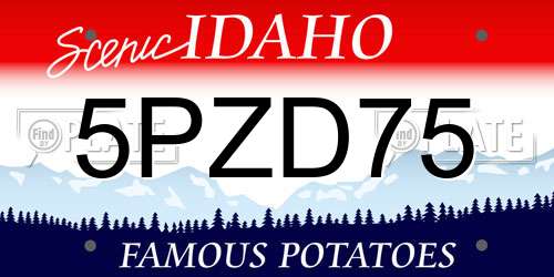 5PZD75 Idaho License Plate