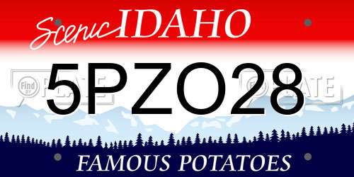 5PZO28 Idaho License Plate