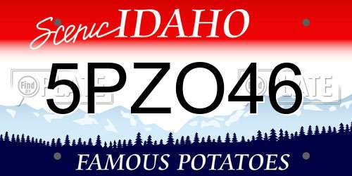 5PZO46 Idaho License Plate