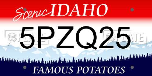 5PZQ25 Idaho License Plate