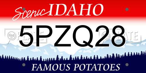 5PZQ28 Idaho License Plate