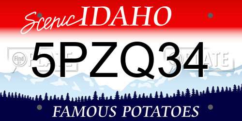 5PZQ34 Idaho License Plate