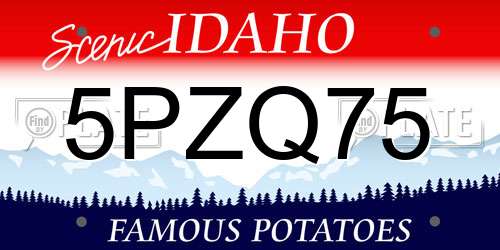 5PZQ75 Idaho License Plate