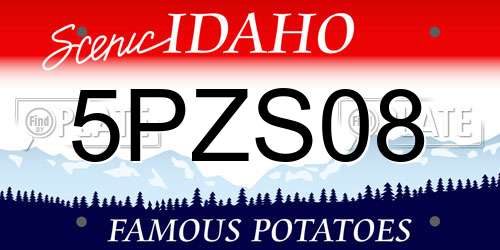 5PZS08 Idaho License Plate