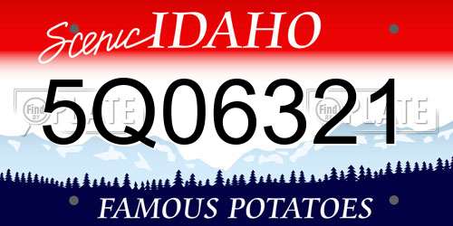 5Q06321 Idaho License Plate