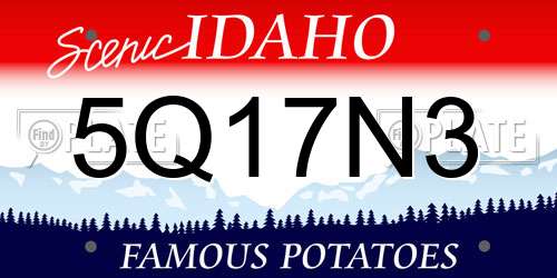 5Q17N3 Idaho License Plate