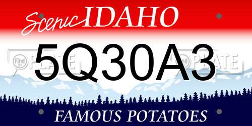 5Q30A3 Idaho License Plate