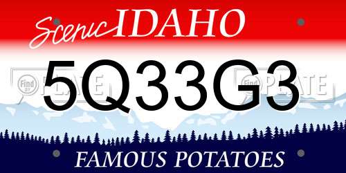 5Q33G3 Idaho License Plate