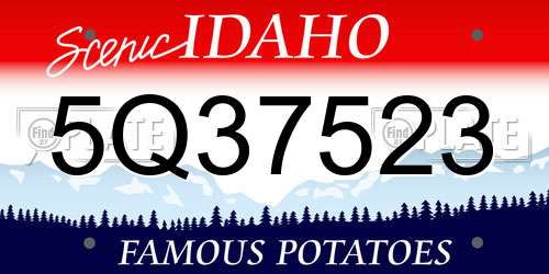 5Q37523 Idaho License Plate