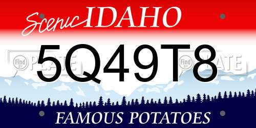 5Q49T8 Idaho License Plate