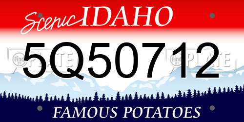 5Q50712 Idaho License Plate