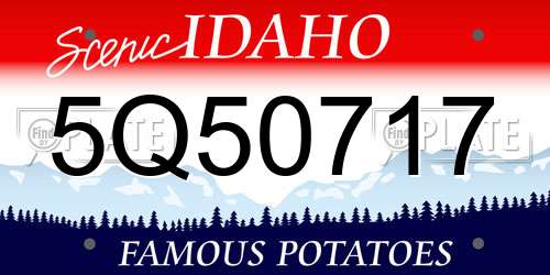 5Q50717 Idaho License Plate