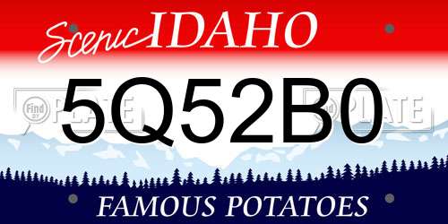 5Q52B0 Idaho License Plate