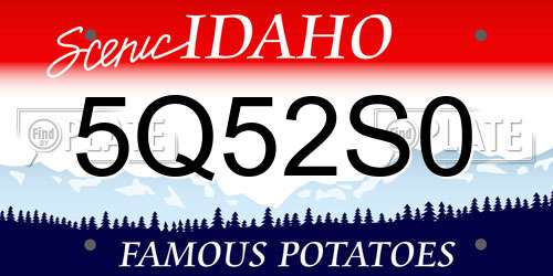 5Q52S0 Idaho License Plate
