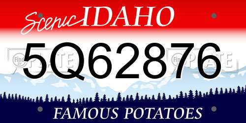 5Q62876 Idaho License Plate