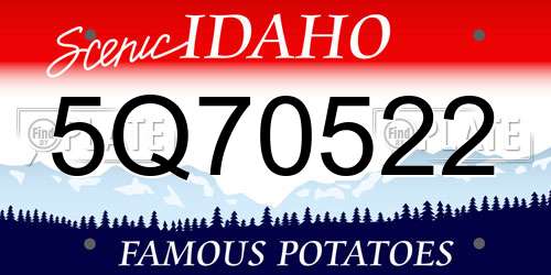 5Q70522 Idaho License Plate