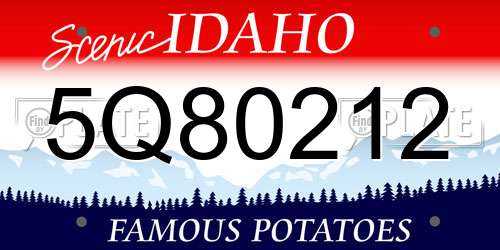 5Q80212 Idaho License Plate