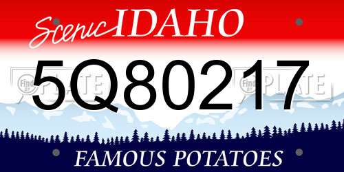 5Q80217 Idaho License Plate