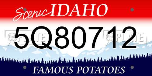 5Q80712 Idaho License Plate