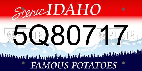 5Q80717 Idaho License Plate