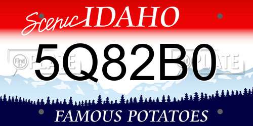 5Q82B0 Idaho License Plate
